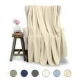 thumbnail image 1 of Soft All-Season Microfleece Bed Blanket – Lightweight Cozy Throw – King Size – Ivory, 1 of 8