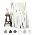 thumbnail image 1 of Soft All-Season Microfleece Bed Blanket – Lightweight Cozy Throw – King Size – White, 1 of 8