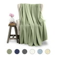 thumbnail image 1 of Soft All-Season Microfleece Bed Blanket – Lightweight Cozy Throw – Twin Size – Green, 1 of 8