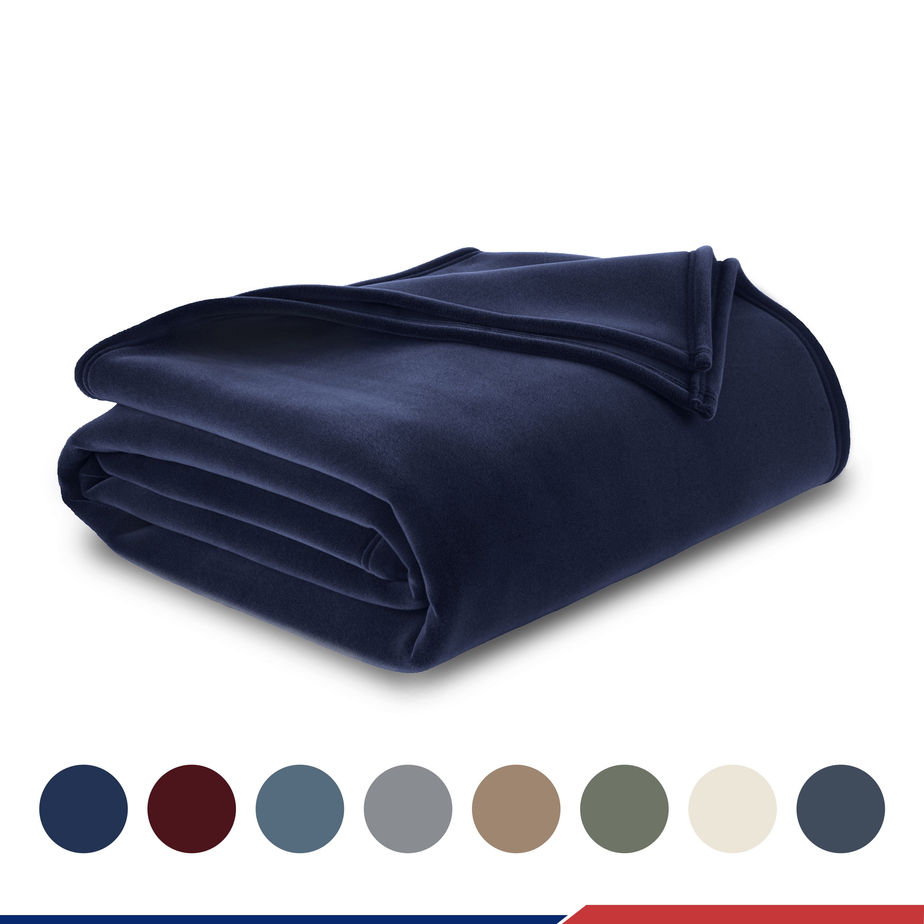 Soft All-Season Fleece Throw Blanket – Cozy Layering Bed Blanket – King Size – Navy