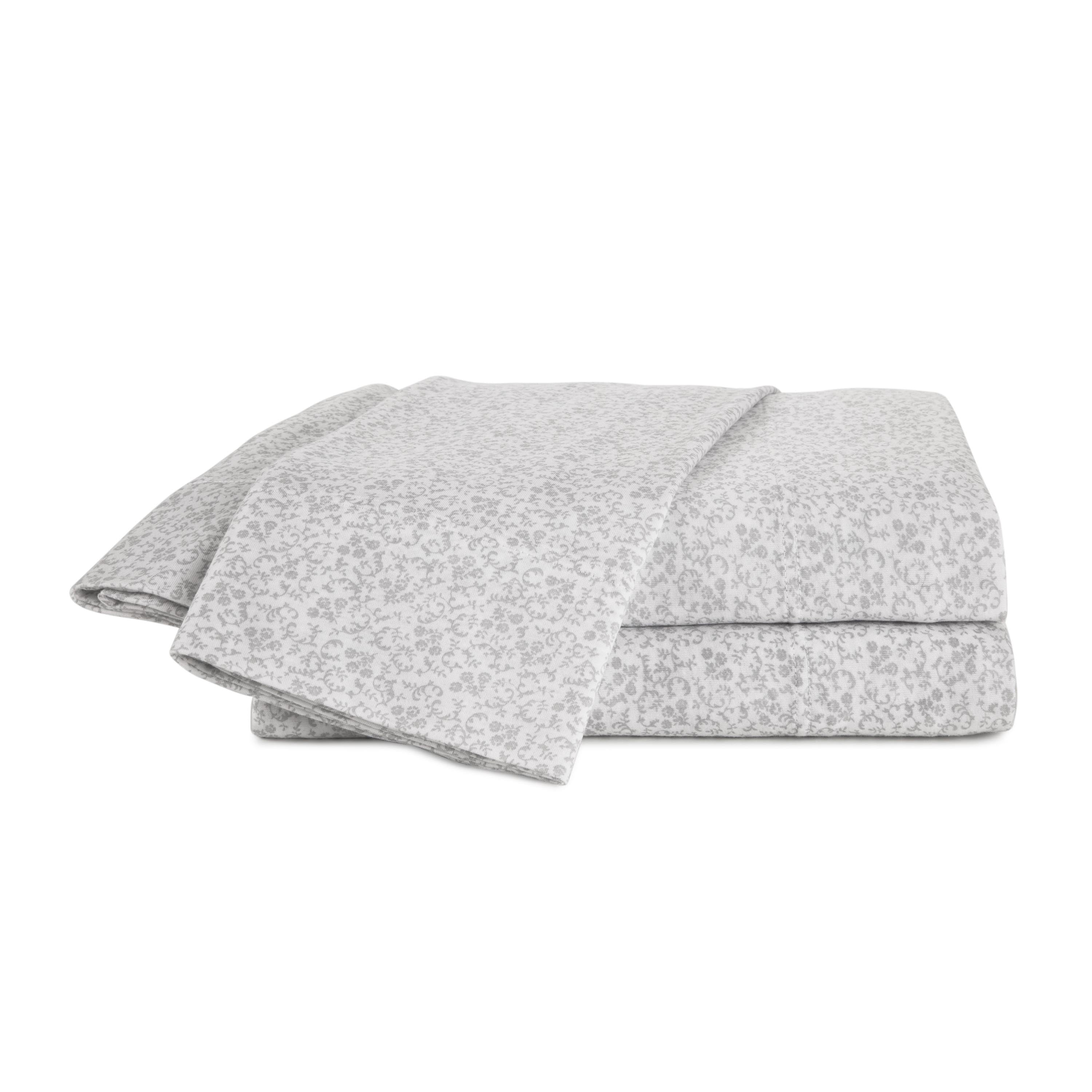Vellux Lilo Jersey Full Sheet Set, Soft & Easy Care Cotton Blend, Floral Print, Gray