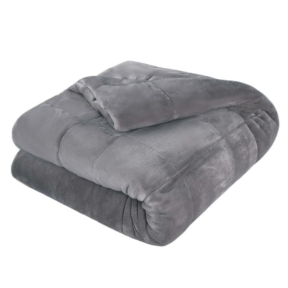 Vellux Plush Quilted Blanket, Twin, Grey