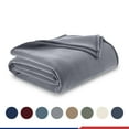 thumbnail image 1 of Soft All-Season Fleece Throw Blanket – Cozy Layering Bed Blanket – Full/Queen Size – Grey, 1 of 7
