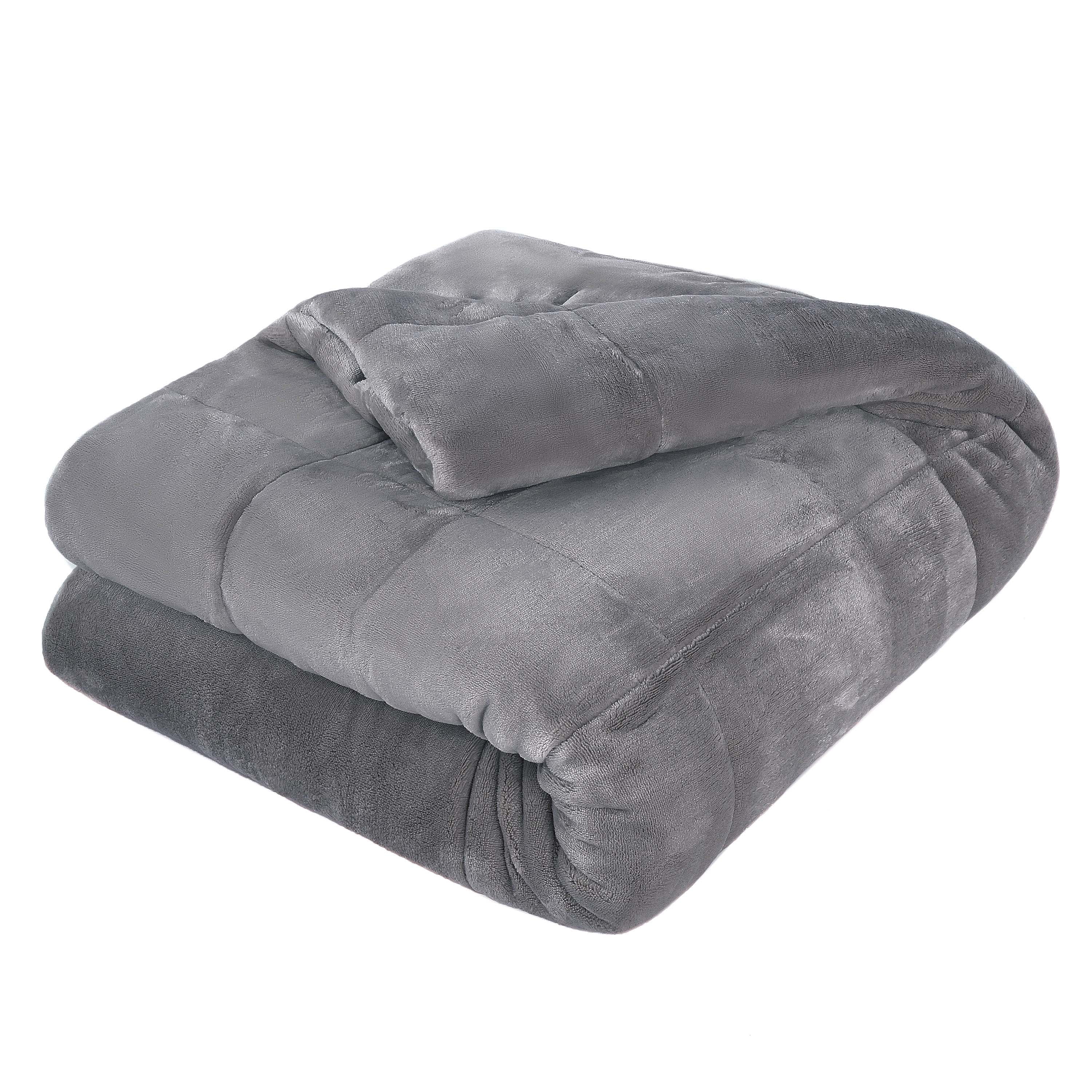 Vellux Plush Quilted Blanket, Queen, Grey - Walmart.com