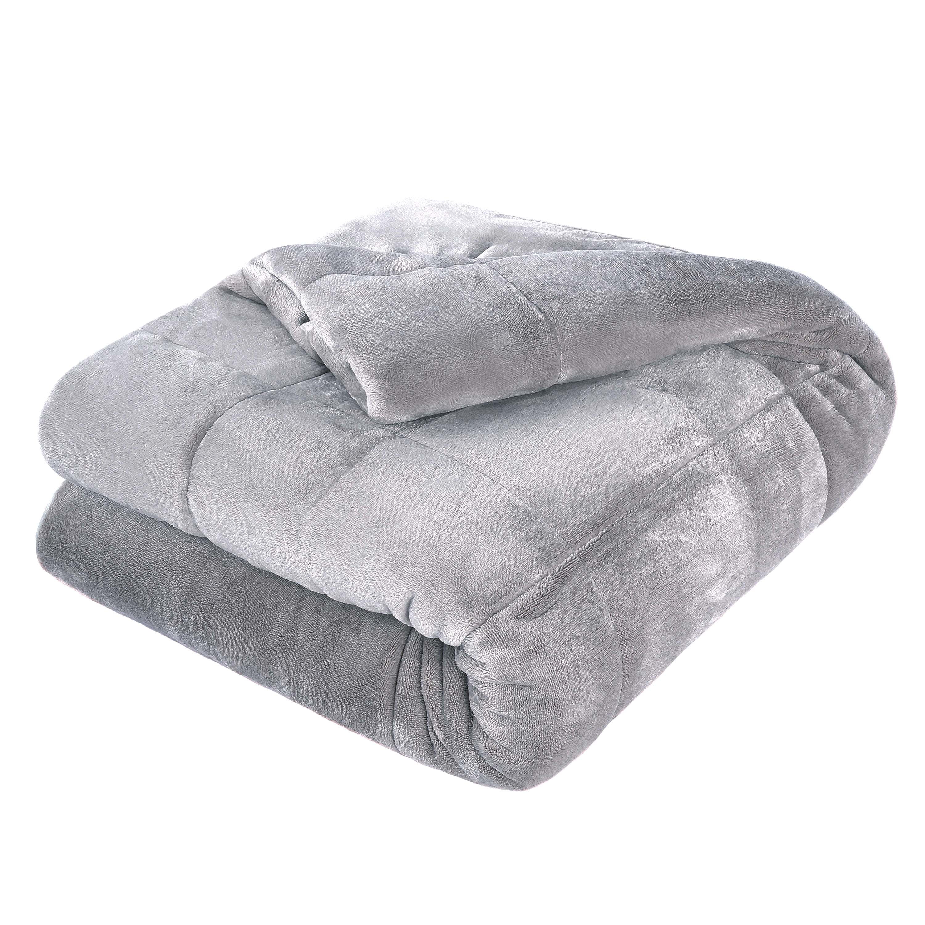 Vellux Plush Quilted Blanket, Queen, Grey - Walmart.com