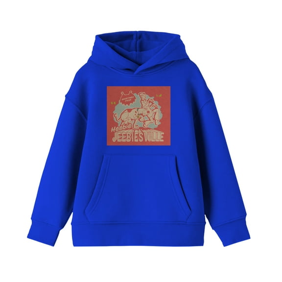 Velma Scooby Doo Cartoon Character Jeebies Ville Youth Boys Royal Blue Hoodie-XS