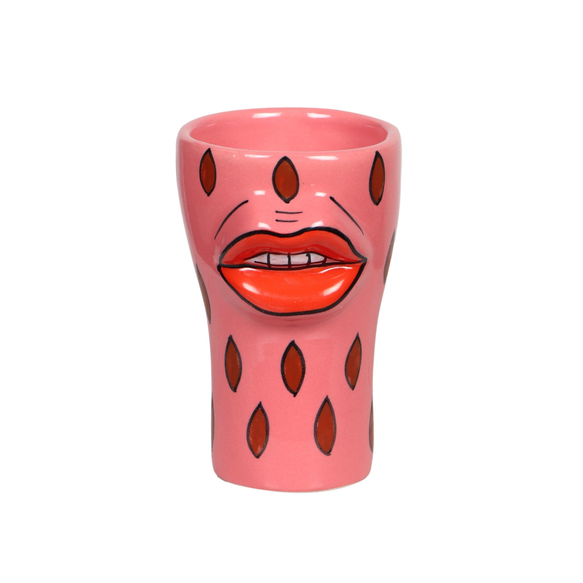 Sultry Pink Ceramic Glasses Set of 4