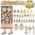 thumbnail image 1 of Velmasee 30PCS Shatterproof Christmas Tree Ornaments Set - Assorted Shapes Hanging Christmas Ball Ornaments Baubles Set with Strings for Holiday Xmas Tree Home Party Decor, 1 of 7