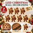 thumbnail image 1 of Velmasee 7 Pcs Wooden Santa Claus LED Wall Decor - Hollow Out Backlit Rustic Farmhouse Light Up Wall Stickers, Battery Operated Glowing Xmas Wall Art for Indoor Holiday Home Decor, 1 of 6
