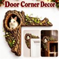 thumbnail image 1 of Velmasee Door Corner Decor - Rustic Tree Hollow 2D Wood Rabbit, Woodland Animal Door Topper for Home Door Frame Window Christmas Fall Farmhouse Decor, 1 of 7