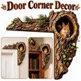 thumbnail image 1 of Velmasee Door Corner Decor - Rustic Tree Hollow 2D Wood Squirrel, Woodland Animal Door Topper for Home Door Frame Window Christmas Fall Farmhouse Decor, 1 of 7