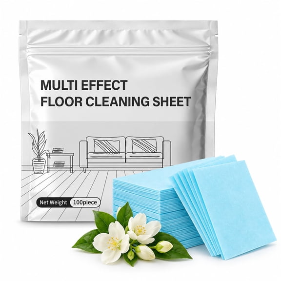 Velmorane Floor Cleaner Sheets, Fragrance Infused Dissolvable Sheets for Daily Floor Care, Multi-Surface Cleaning, 100 Count, Blue(Jasmine)