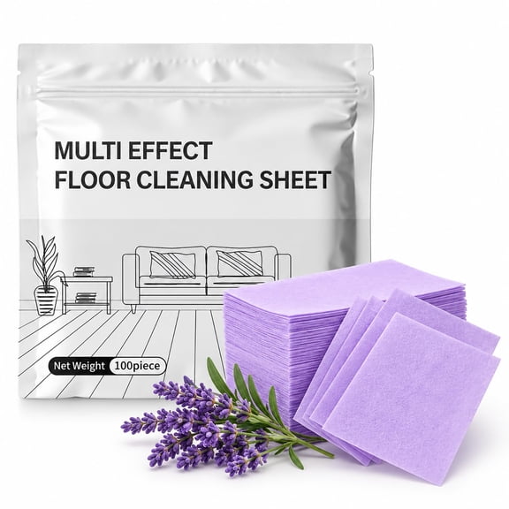 Velmorane Floor Cleaner Sheets, Fragrance Infused Dissolvable Sheets for Daily Floor Care, Multi-Surface Cleaning, 100 Count, Purple (Lavender)