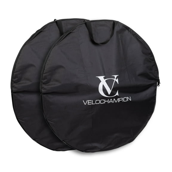 VeloChampion 2 Pack Waterproof Bicycle Wheel Bag for 26" 27.5" 29" Mountain Bike Wheels Black