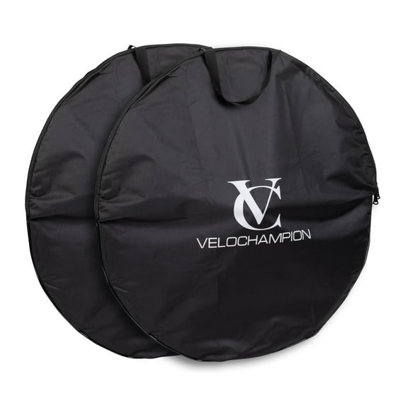 VeloChampion 2 Pack Waterproof Bicycle Wheel Bag for 700c Road Bike Wheels Black