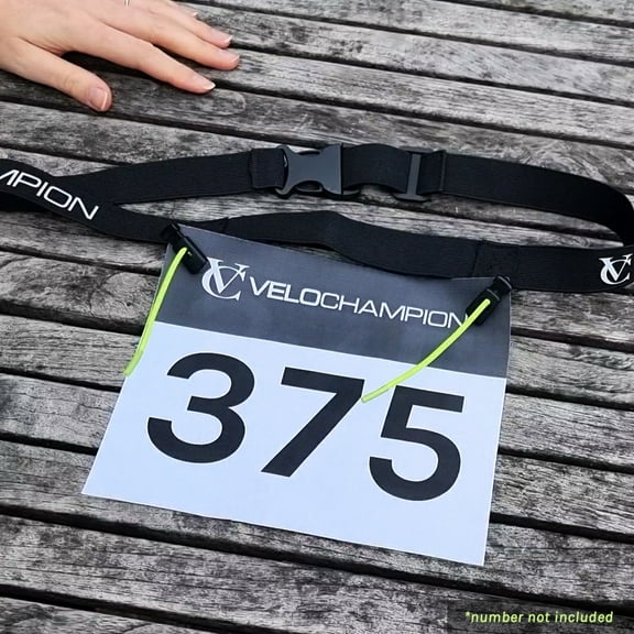 Velochampion Triathlon Running Belt: Elastic, Comfortable and Clip-Fastened. Adjustable Waist Belt for Marathons and Racing