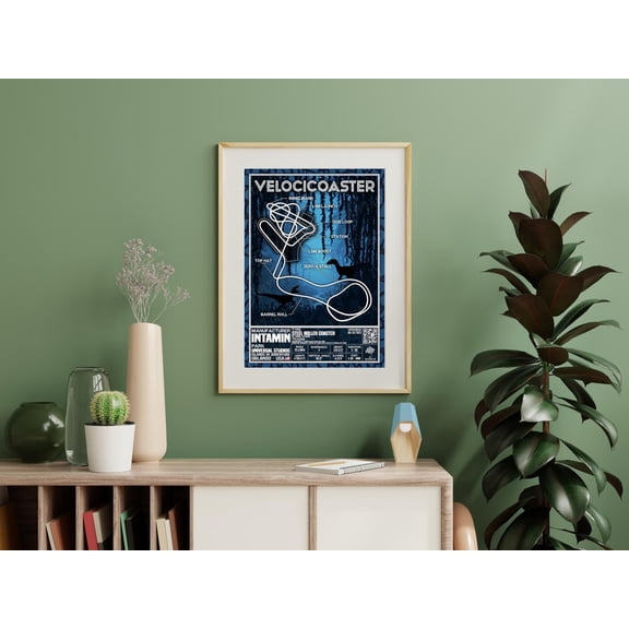 Velocicoaster Rollercoaster Layout Poster, Universal Studios Islands Of Adventure, Unframed Paper Poster 24x36in