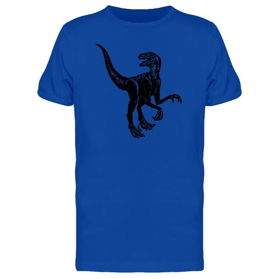 Velociraptor Black Sketch T-Shirt Men -Image by Shutterstock, Male XX-Large