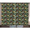 thumbnail image 1 of Ambesonne Velociraptor Curtains 2 Panel Set, Colorful Tyrannosaurus, 108" x 63", Multicolor, 1 of 3