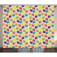 thumbnail image 1 of Velociraptor Curtains 2 Panels Set, Dinosaur Footprints Vibrant Childish Nursery Baby Shower Prehistoric Cartoon, Window Drapes for Living Room Bedroom, 108W X 96L Inches, Multicolor, by Ambesonne, 1 of 3