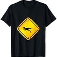 thumbnail image 1 of Velociraptor Dinosaur Crossing Design T-Shirt, 1 of 5