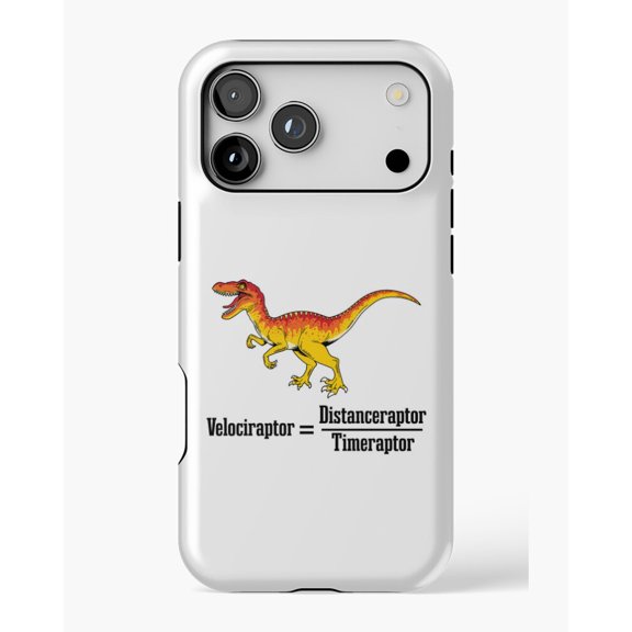 Velociraptor Dinosaur Physics Pun H1739 Premium Durable Case for iPhone 17 16 15 14 13 12 11 Pro Max – Unisex Style