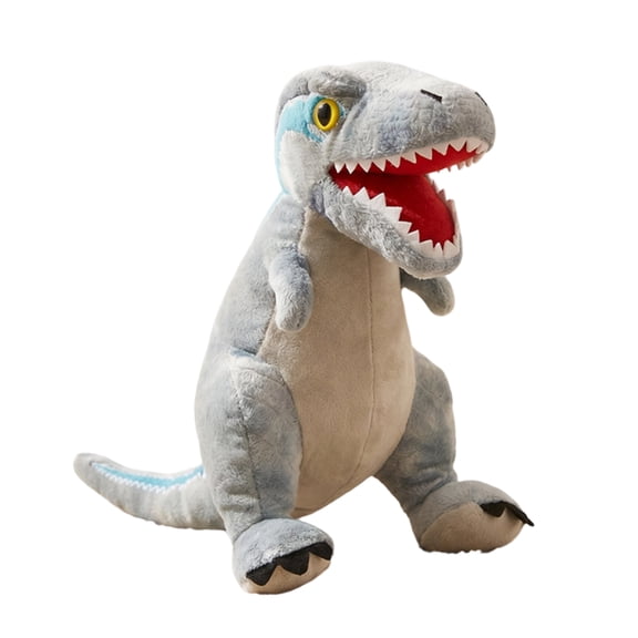 Velociraptor Dinosaur Plush Toys 10 Inch Soft Stuffed Animal Plushie Star Decorations Gray Blue Accent Dino Figure for Student Play Room Nursery Display Birthday Party Home Desk