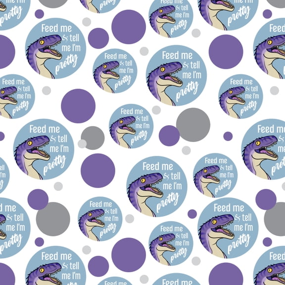 Velociraptor Feed Me and Tell Me I'm Pretty Dinosaur Funny Premium Gift Wrap Wrapping Paper Roll