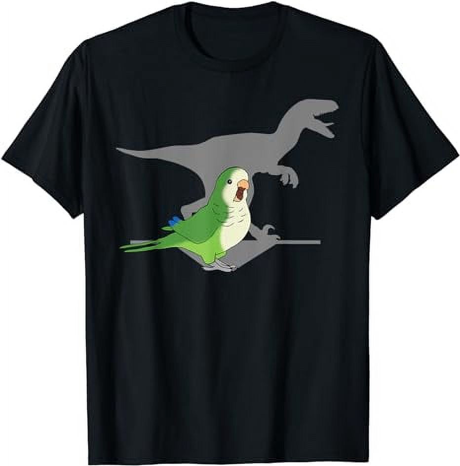Velociraptor Green Monk Parakeet Birb memes Screaming Parrot T-Shirt ...
