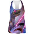 thumbnail image 1 of Velociraptor Laser Shark in Space All Over Womens Work Out Tank Top Multi LG, 1 of 2