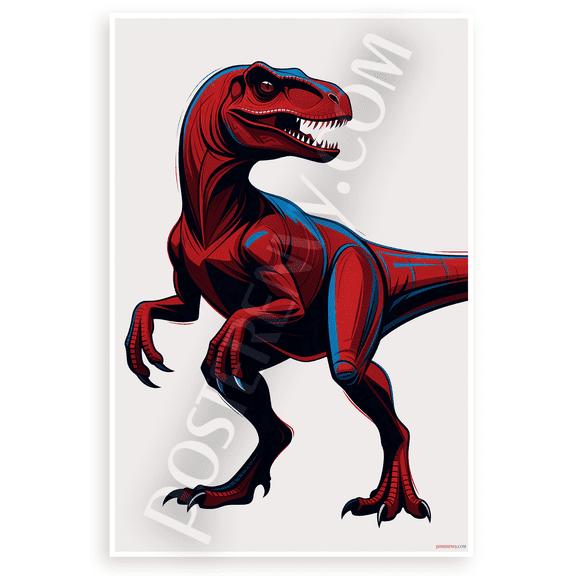 Velociraptor Majestic Abstract Portrait Wildlife 12x18 US Made Poster