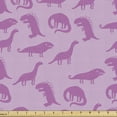 thumbnail image 1 of Velociraptor Sofa Upholstery Fabric by the Yard, Vibrant Silhouette of Tyrannosaurus Pastel Trex Fossil Creatures Girls, Decorative Fabric for DIY Home Accents, 2 Yards, Pale Pink Fuchsia by Ambesonne, 1 of 4