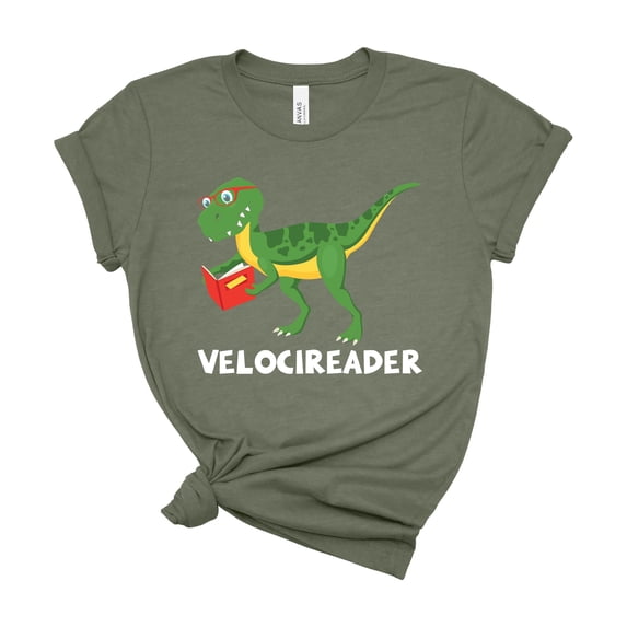 Velocireader Dinosaur Book Lover Shirt Funny Reading Teacher - Walmart.com