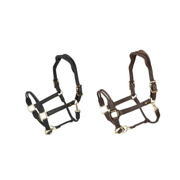 Velociti Lusso Soria Control Leather Headcollar Black / FULL