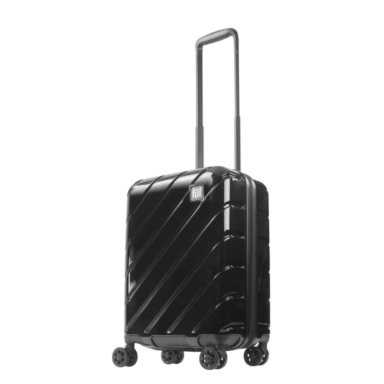 Velocity 22 Inch Rolling Luggage Hardshell Carry On Suitcase with Spinner Wheels Black