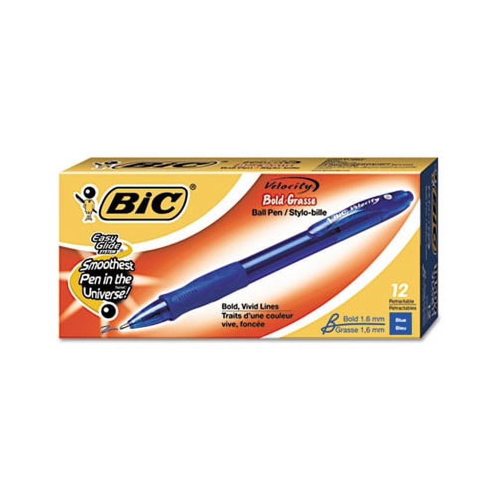 Velocity Atlantis Bold Retractable Ballpoint Pen 1.6mm, Blue Ink, Trans ...