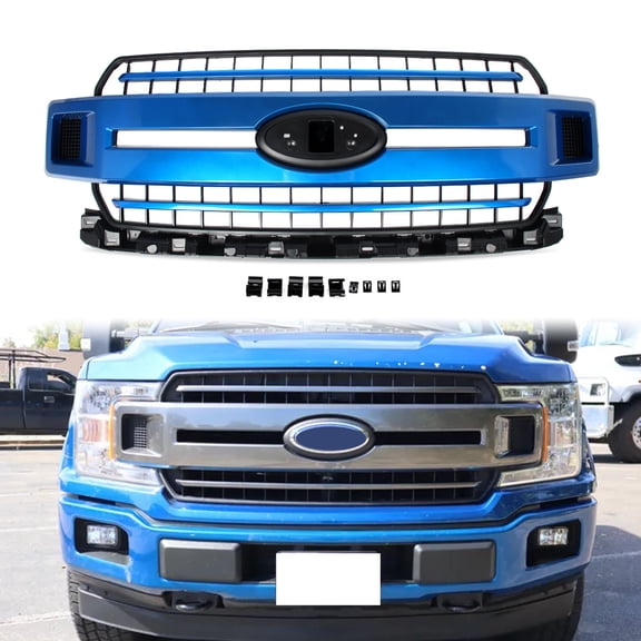 Velocity Blue Front Grille Grill Assembly XLT Style For 2018 2019 2020 Ford F-150 F150