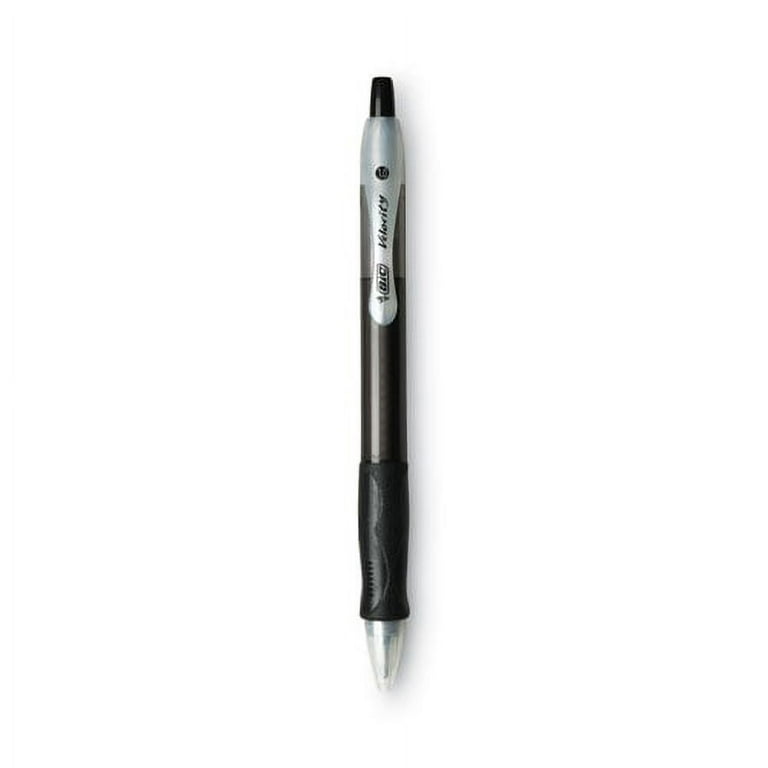 Ballpoint Pen, Retractable, Medium 1 mm, Black Ink, Black Barrel, Dozen