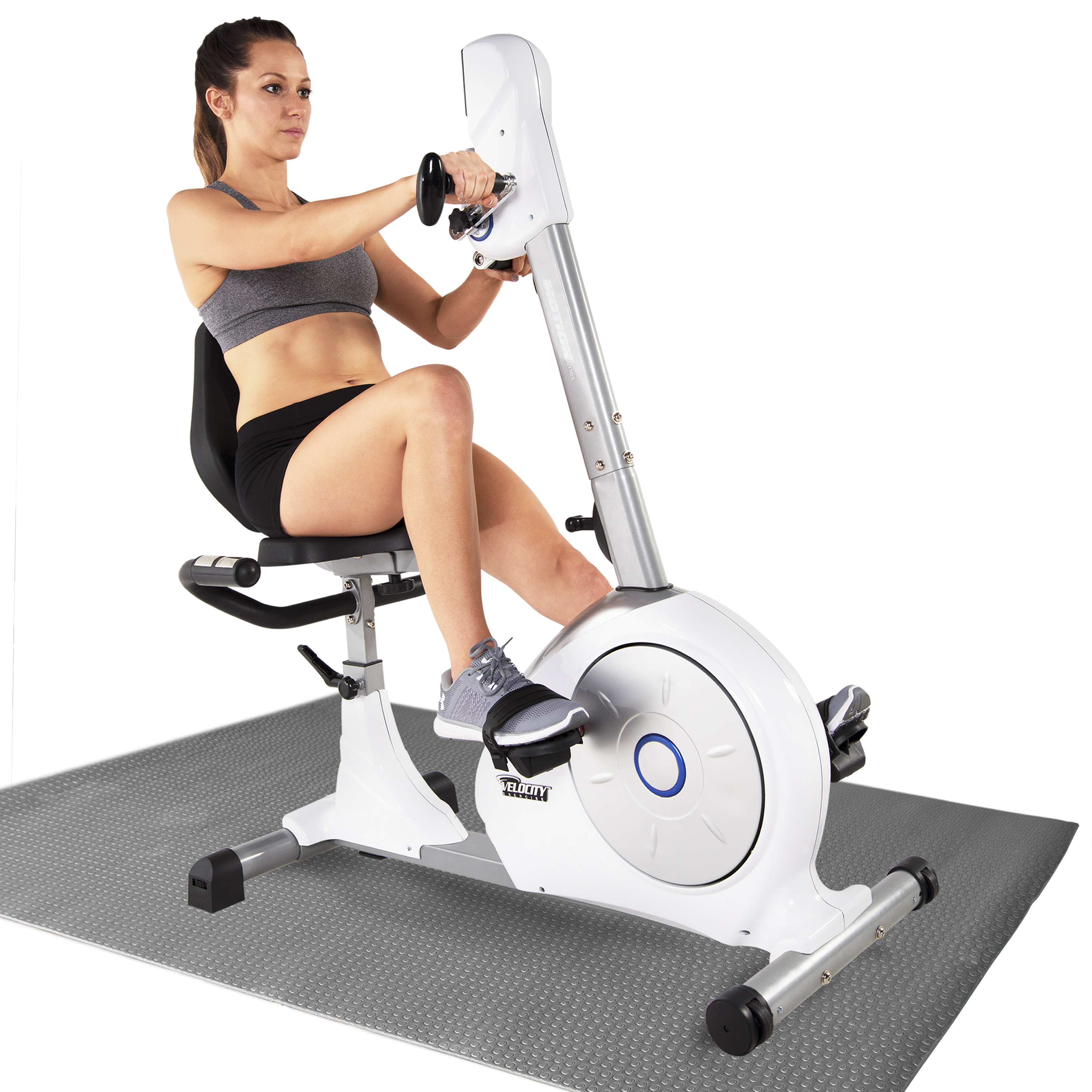 Velocity Exercise Dual Motion Recumbent Exercise Bike and Equipment Mat Combo - image 1 of 10