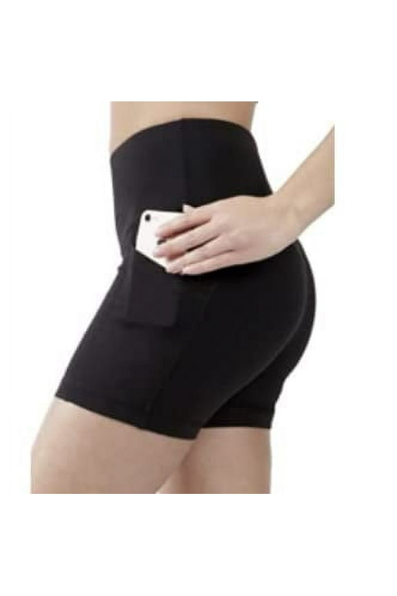 High Waist Workout Shorts with Pockets for Women - 5", 7", 9" - Black 7" - Small