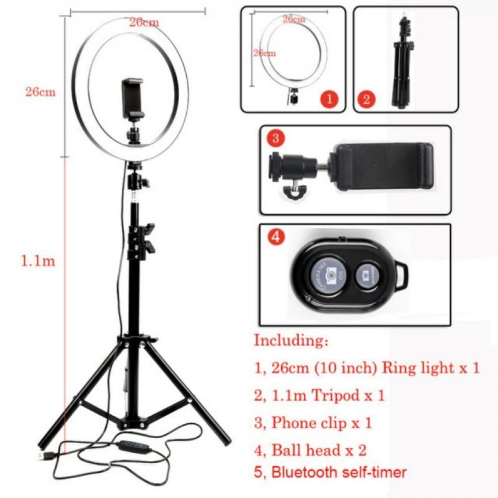 axGear Selfie Ring Light avec trépied et support de téléphone