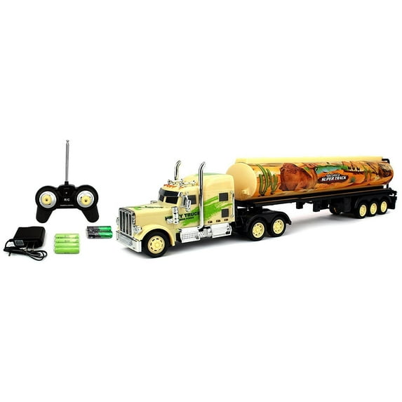 Velocity Toys Egyptian Camel Express 12 Wheel Semi Trailer Battery Operated Remote Control RC Truck Rechargeable 1:36 Scale Ready To Run RTR (Styles May Vary)