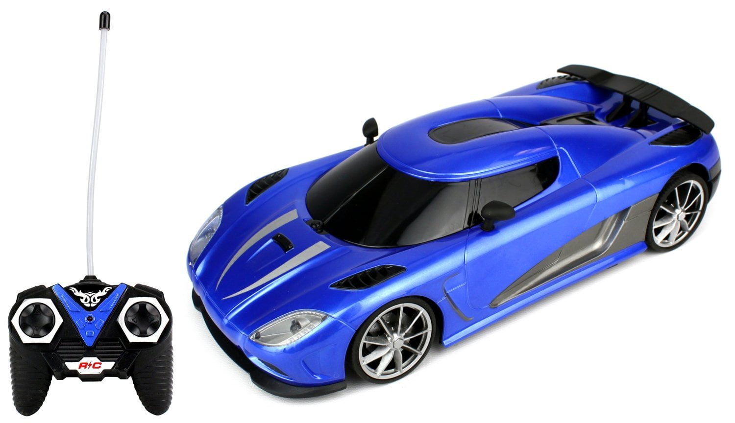 Velocity Toys WFC Koenigsegg Agera R Remote Control RC Car 1:16 Scale Size Ready To Run w/ Bright LED Headlights (Colors May Vary)
