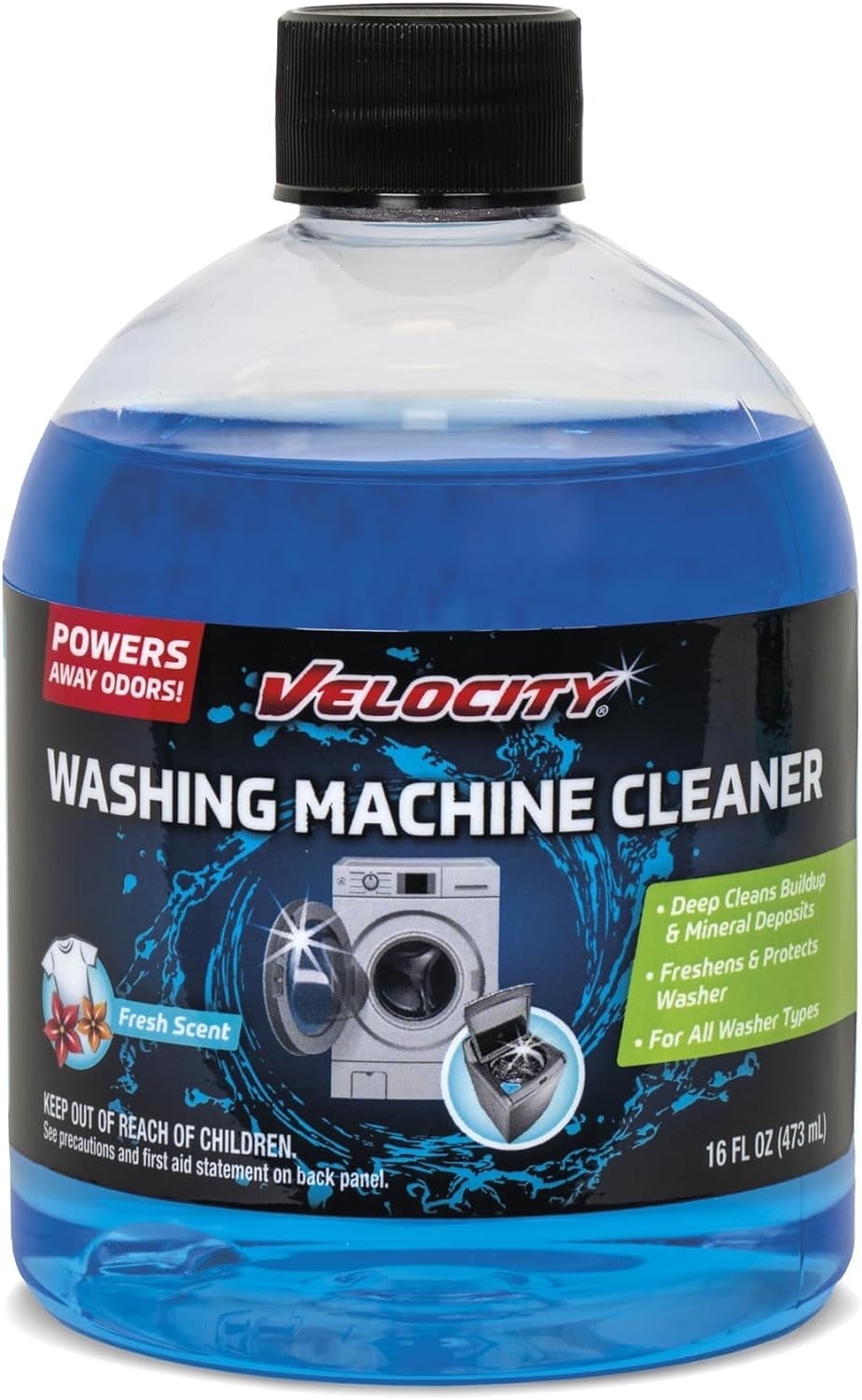 Velocity Washing Machine Cleaner - Freshens and Removes Build-up and Mineral Deposits, 4 Uses