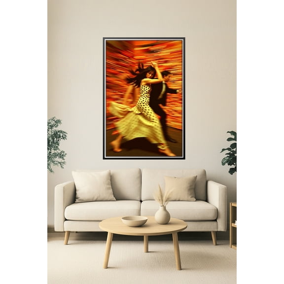 Velocity of Passion – Dynamic Couple in Motion Art Poster 【Photo Paper】