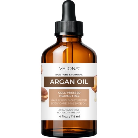 velona Argan Oil - 4 Fl Oz | 100% Pure and Natural | Morocco Oil | Skin, Body and Face Care | Nails Protector | Unrefined, Cold Pressed