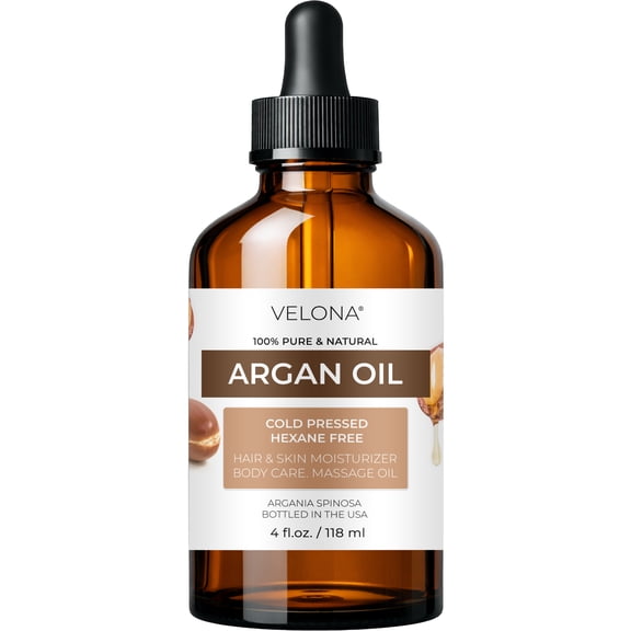 velona Argan Oil - 4 Fl Oz | 100% Pure and Natural | Morocco Oil | Skin, Body and Face Care | Nails Protector | Unrefined, Cold Pressed