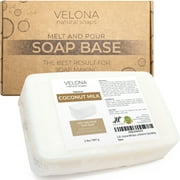 Velona Coconut Milk Glycerin Soap Base - 2 lb | SLS/SLES Free | Melt and Pour | Natural Bar for The Best Result for Soap Making
