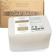 Velona Coconut Milk Glycerin Soap Base - 5 lb | SLS/SLES Free | Melt and Pour | Natural Bar for The Best Result for Soap Making