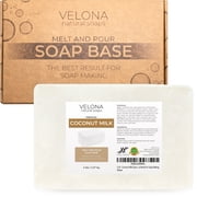 Velona Coconut Milk Glycerin Soap Base - 5 lb | SLS/SLES Free | Melt and Pour | Natural Bar for The Best Result for Soap Making
